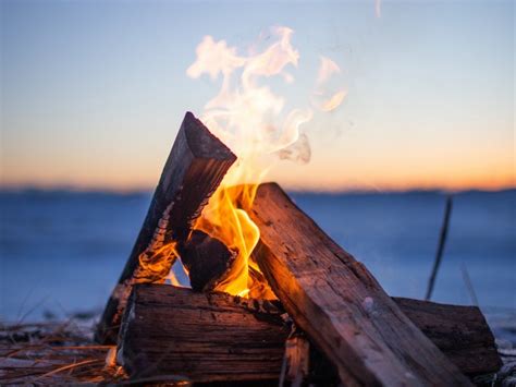 Bonfire Firewood Fire Flame Camping Evening K Wallpaper Toppng