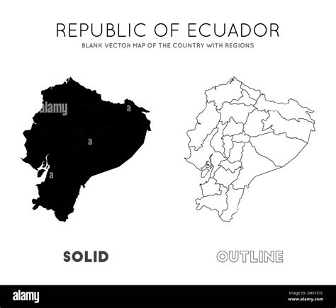 Ecuador Mapa Mapa Vectorial En Blanco Del País Con Regiones Fronteras