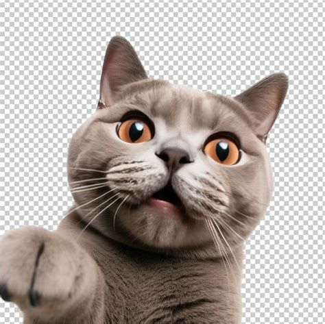 Premium Psd Funny Portrait Of British Shorthair Cat Isolated On A