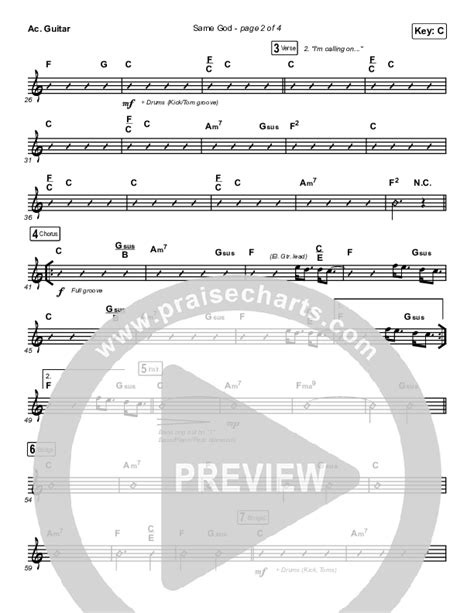 Same God Choral Anthem Satb Acoustic Guitar Sheet Music Pdf