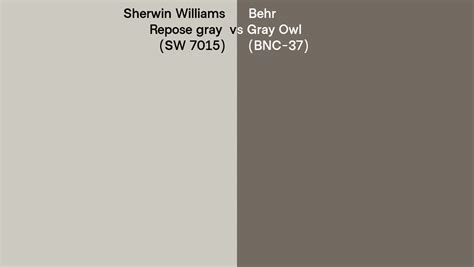 Sherwin Williams Repose Gray Sw 7015 Vs Behr Gray Owl Bnc 37 Side By Side Comparison