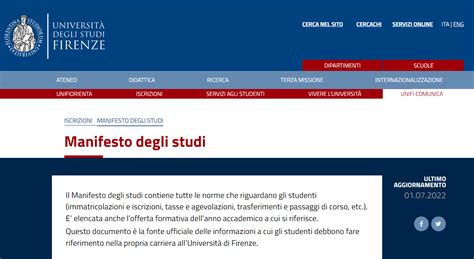 Università di Firenze Manifesto degli studi per lAA 2022 2023