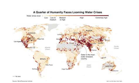 La carte de la pénurie deau qui menace un quart de lhumanité