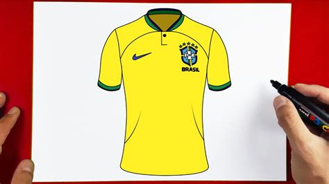 How To Draw Brazil Shirt World Cup Qatar 2022 Youtube