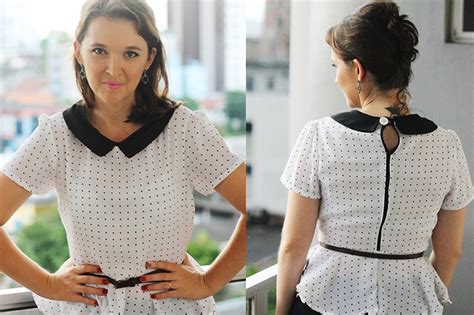 Blusa Peplum Com Gola Passo A Passo Escola De Costurar