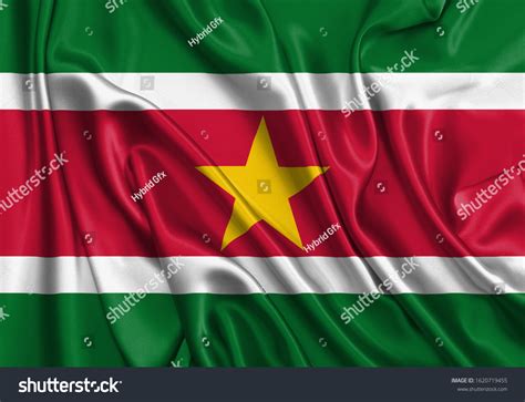 Silk Flag Of Suriname Suriname Flag Of Silk Royalty Free Stock