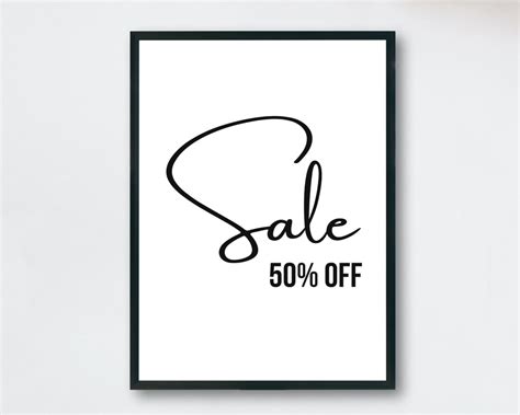 50 Off Sale Sign 50 Percent Discount Signage Modern Retail Store