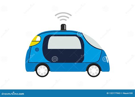 Autonomous Carself Driving Auto Stock Vector Illustration Of