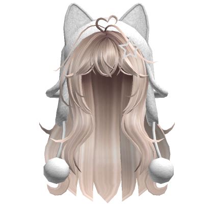 Cute Wolfcut Hair W Cat White Ushanka Platinum Roblox Item Rolimon S