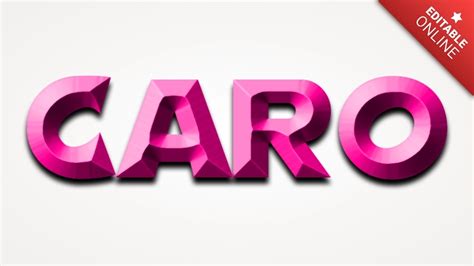 Caro Pink Bevelled Text Effect Generator