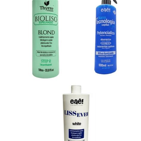 Kit Progressivas Bioliso Espelhado Lissever White Ativo Ionizado