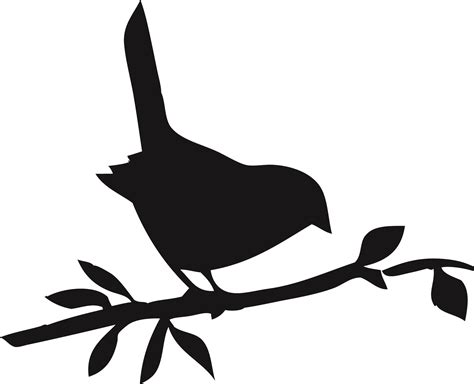 Stickers Silhouette Oiseau Sur Une Branche Animaux Oiseaux Destock