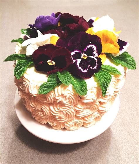 Triple Lemon Naked Layer Cake With Edible Flowers Cooking For Seven