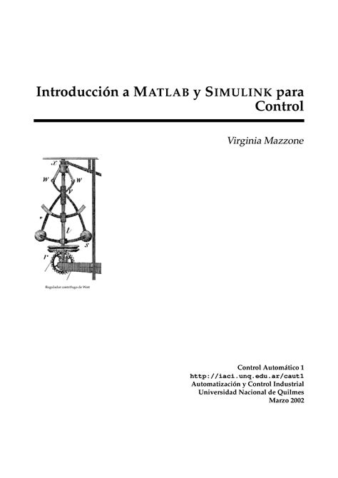 Matlab Y Simulink Para Control Introducci ́on A Matlab Y Simulink Para Control Virginia