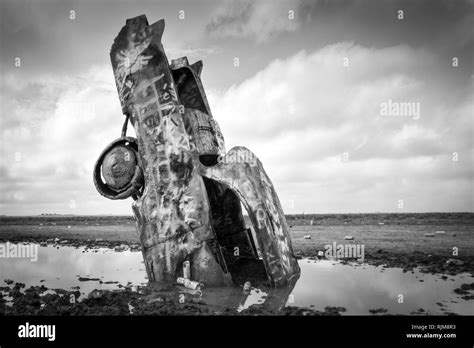 Cadillac Ranch Is An Art Installation Comprised Of Old Cadillacs Half