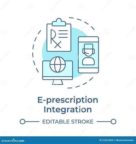 E Prescription Integration Soft Blue Concept Icon Stock Illustration