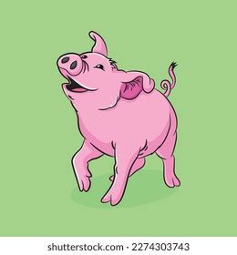 Cute Pig Cartoon Vector Illustration Stock Vector Royalty Free