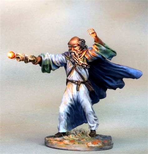 Old Wizard Casting Spell Dark Sword Miniatures