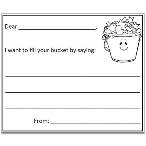 Bucket Filling Worksheet Promoting Positivity And Kindness