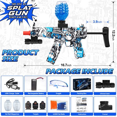 Bingua Splat Gun Splatter Ball Blaster 10cm Extenable Stock