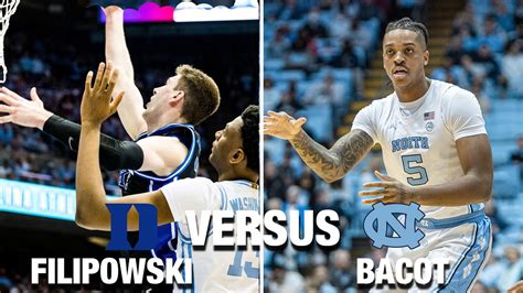 Acc Versus Dukes Kyle Filipowski And Uncs Armando Bacot In A Battle Of The Bigs Youtube