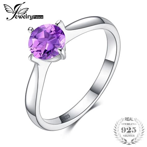 Jewelrypalace Classic Round Ct Genuine Purple Amethysts Solitaire