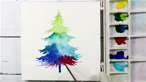 How To Paint Christmas Trees In Easy Way Beginners Watercolor