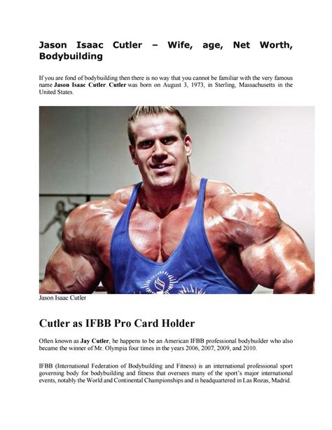 Jason Isaac Cutler Wife Age Net Worth Bodybuilding By Playerbio456