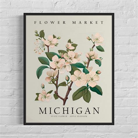 Michigan State Flower, Michigan Flower Market Art Print, Apple Blossom ...