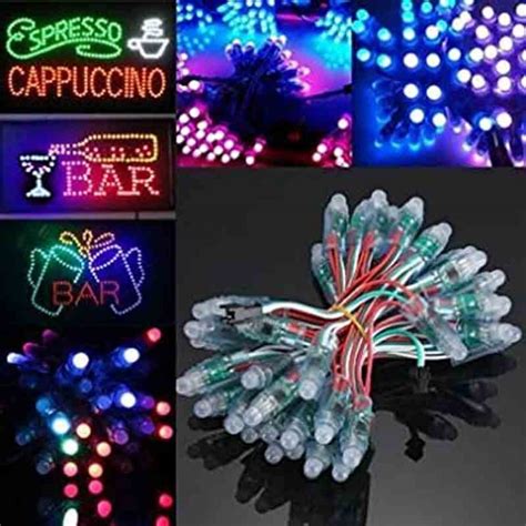 50PCS WS2811 RGB Full Color 12mm Pixels Digital Addressable LED String