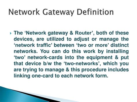 Ppt Network Gateway Definition Powerpoint Presentation Free Download