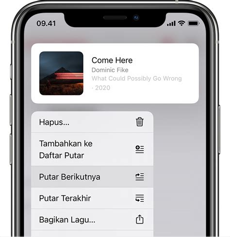 Menambahkan Musik Ke Antrean Untuk Diputar Berikutnya Di Iphone Ipad