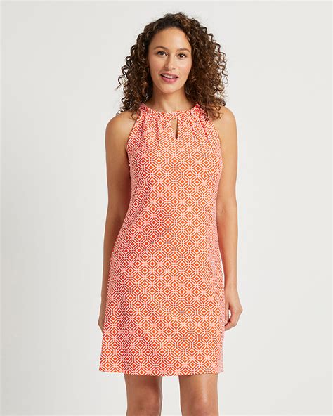 Jude Connally Lisa Dress Mini Links Geo Apricot The Lucky Knot