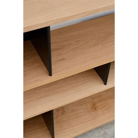 Design Frères Polished Oak And Matte Black Horizontal Shelving Unit Chairish