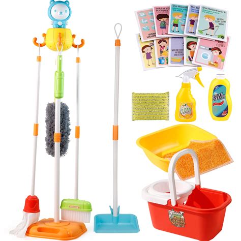 NETNEW Kids Cleaning Set Pretend Play Toys for girls 3-6 years 22 Piece ...