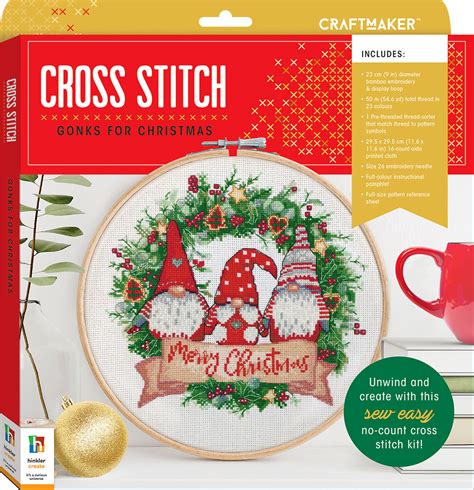 Craft Maker Cross Stitch Kit Gonks For Christmas Craft Kits Art