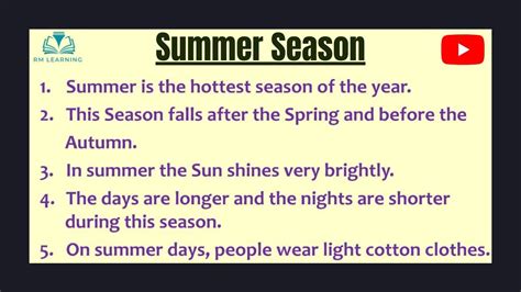 Essay On Summer Season 10 Lines On Summer Season In English Summer