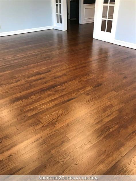 Red Oak Hardwood Floors In 50 50 Mix Of Minwax Dark Walnut And Minwax Special Walnut