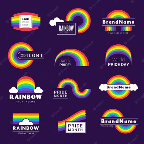 Premium Vector Rainbow Logo Business Colored Symbols Lgbt Icon