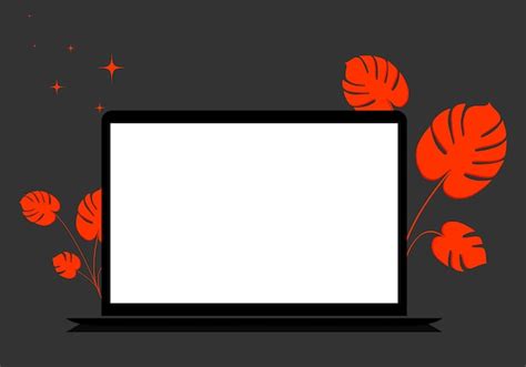 Premium Vector | Laptop on flower background vector illustation