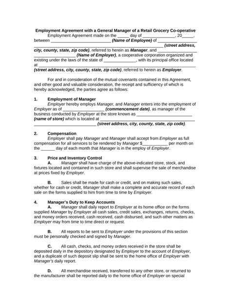 General Manager Contract Template Fill Out Sign Online DocHub