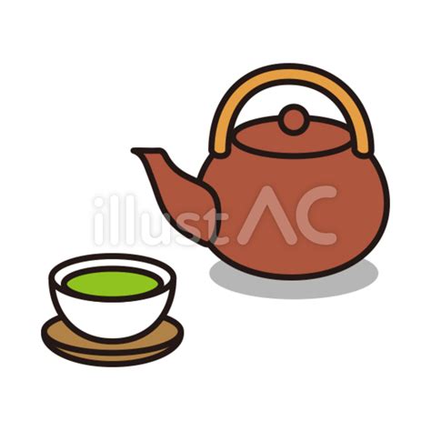 お茶と急須イラスト No 1902236／無料イラストなら「イラストac」