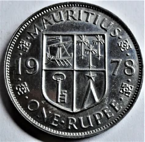 Mauritius Rupee Cu Ni Queen Elizabeth Ii St Unc Capsule