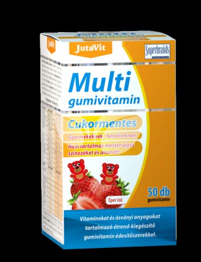 Jutavit Multivitamin Gumivitamin Cukormentes Eper Z Db Eg Szs Gbolt