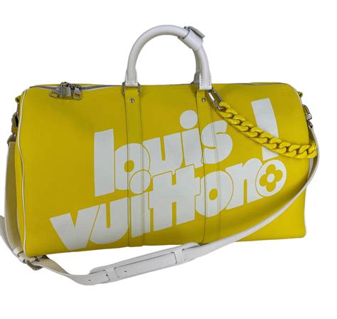 Lot Louis Vuitton Keepall Bandouliere 50 Yellow White Exclamation