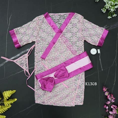 Japanese Sexy Sleeping Kimono Set Lingerie Sexy Costume Lace Brukat KL30B Shopee Malaysia