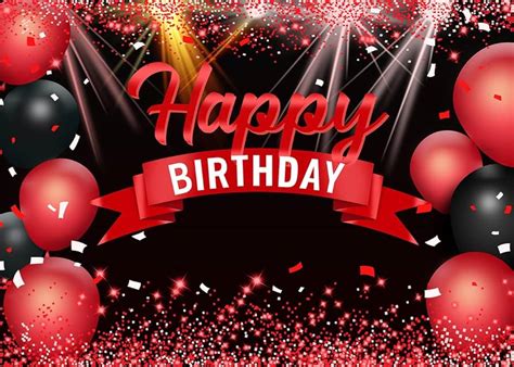 Happy Birthday Red Background With Realistic Vector Image Atelier