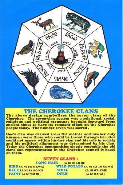 The 7 Clans Of The Cherokee Cherokee Nation Cherokee History