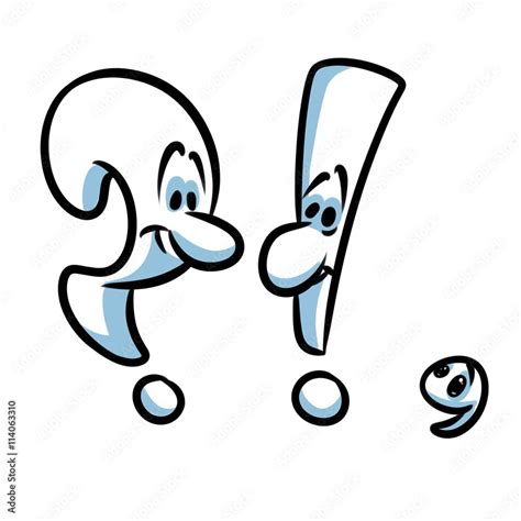 Punctuation marks cartoon illustration isolated image question mark ...