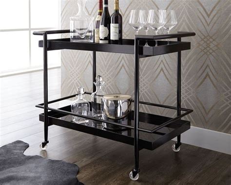 Livingston Matte Black Bar Cart Black Bar Cart Bar Trolley Bar